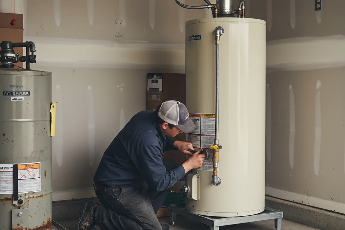 Water heater and shutoff valve replacement in Waltham